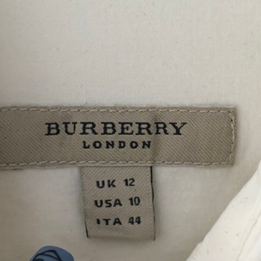 Burberry White Ruffle Button Down Collared Blouse - image 3